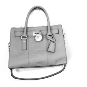 MICHAEL KORS GREY & SILVER TOTE PURSE LIMITED ED